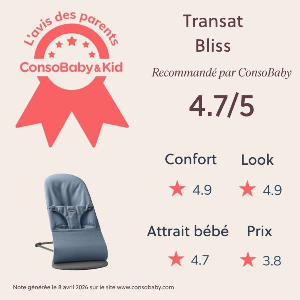 Transat bébé Bliss mélange tissé chiné Bleu