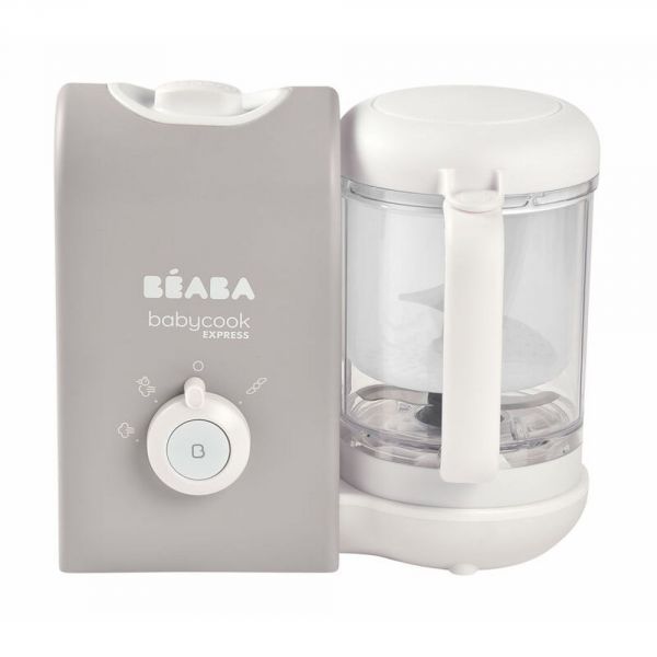 Robot Babycook Express Gris Velours + Bavoir à manches évolutif et 2 en 1 Sage green + Portion Verre Vert Sauge 150ml