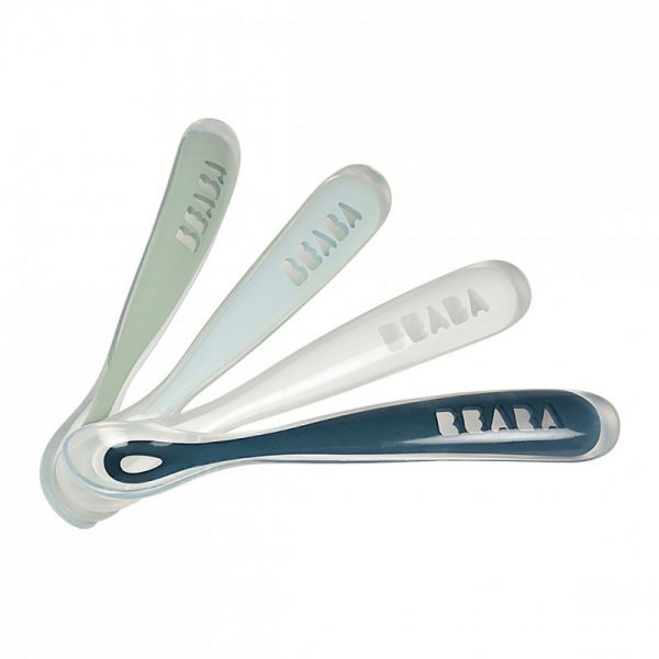 Robot Babycook Neo Night Blue + Coffret 6 portions verre 250ml Sunrise color mix + Lot de 4 cuillères 1er âge silicone Storm