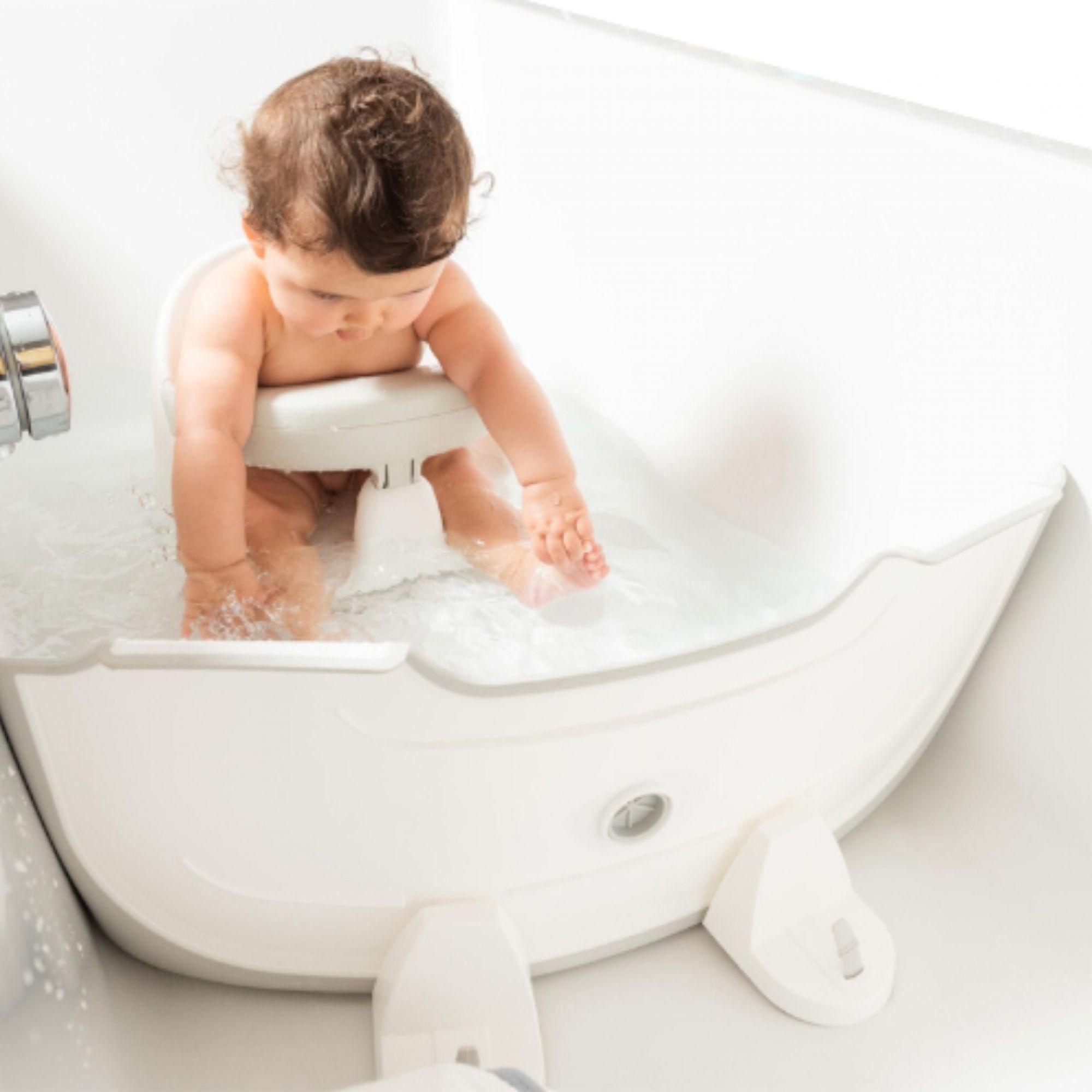 Coussin De Bain Pour Bébé - Réducteur De Baignoire Nouveau-né Avec 5 Sangles De Sécurité - Filet Respirant, Antidérapant - 0 à 6 Mois