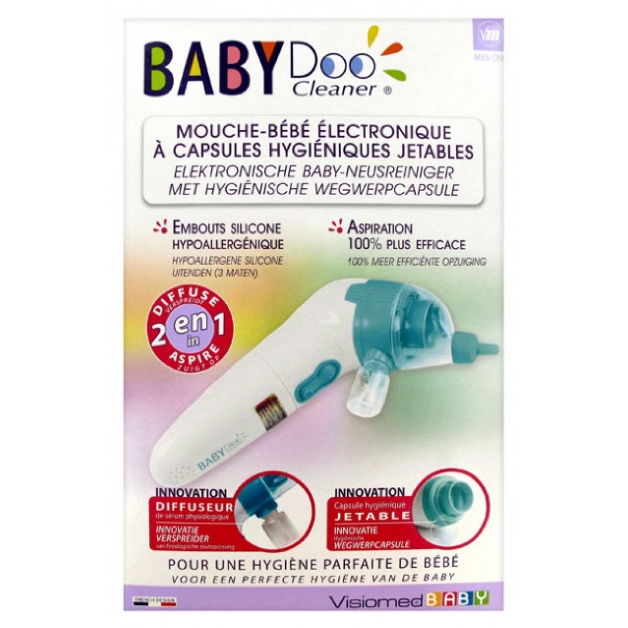 3 Embouts Pour Mouche-Bébé Électrique Biosynex - Silicone (Blanc, Bleu, Rose) - Adaptés Nourrissons