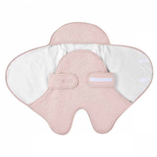 Couverture Babynomade double polaire 0-6 mois rose poudré blanc