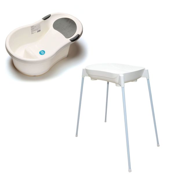 Pack baignoire 0-6 mois avec transat intégré + support de baignoire - blanche