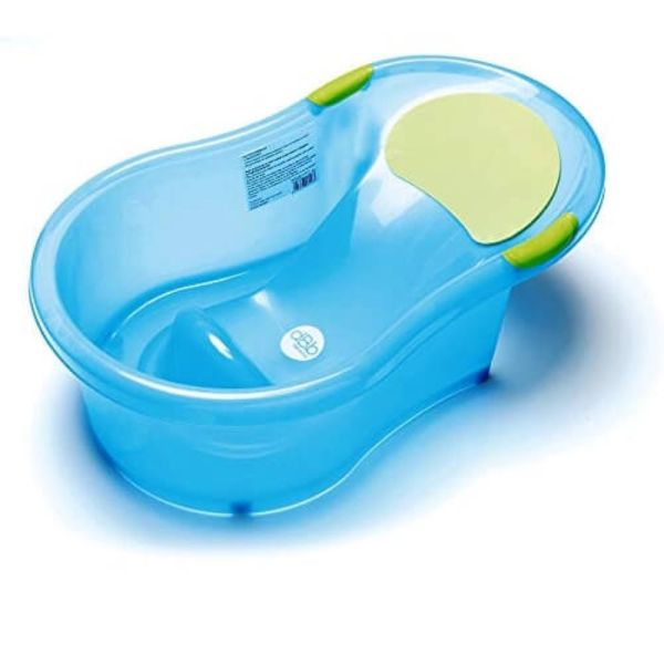 Pack baignoire 0-6 mois avec transat intégré + support de baignoire - Bleu translucide