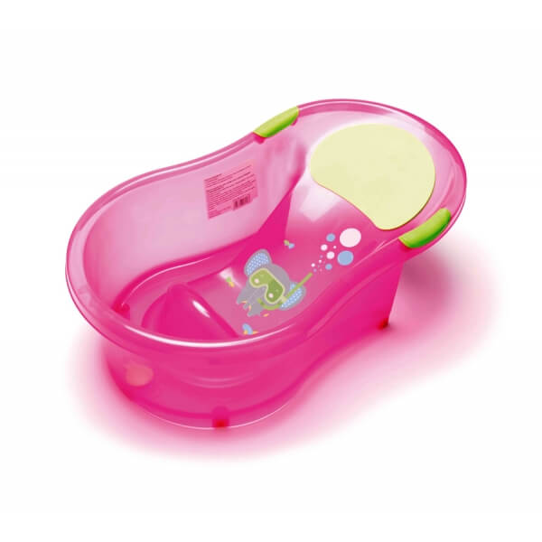 Baignoire 0-6 mois éléphant rose + transat intégré