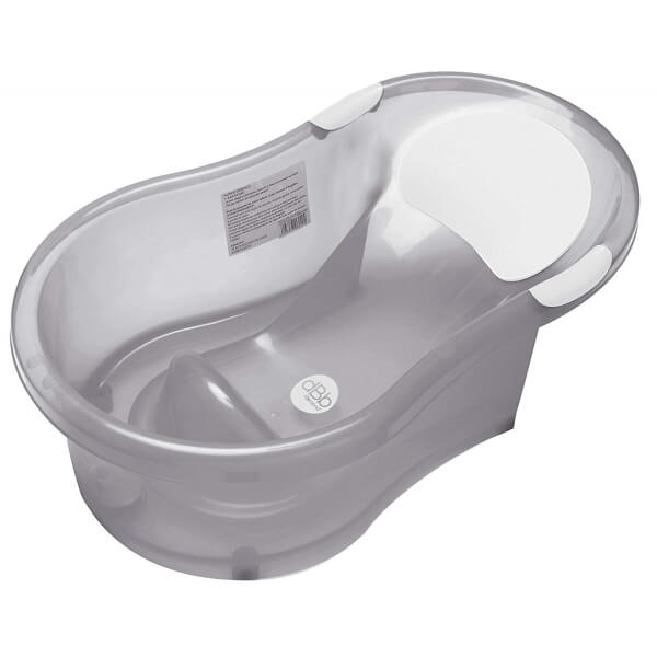 Baignoire 0-6 mois grise translucide + transat intégré