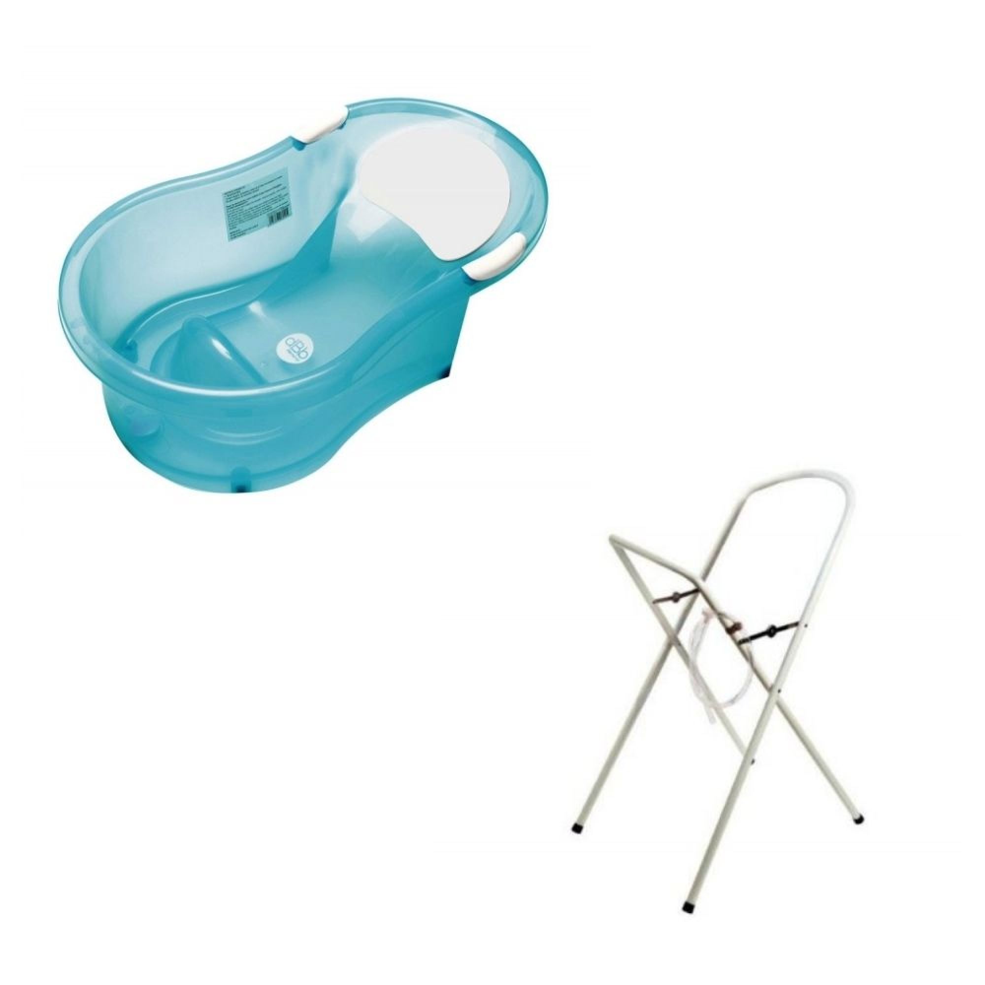 Bébé Baignoire Bébé Nacelle Enfants Pliable Pliable Bain Sûr 3 en 1 0-6 Ans  avec Pieds Portable bleu