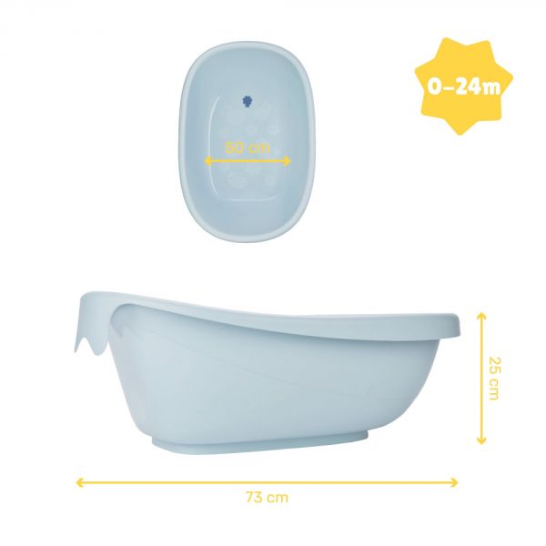 Pack baignoire évolutive Baleine avec pied 0-24 mois