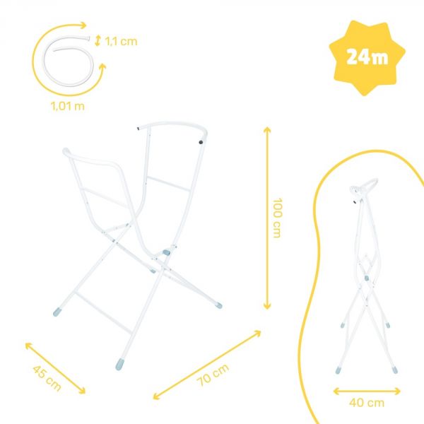 Pack baignoire évolutive Baleine avec pied 0-24 mois