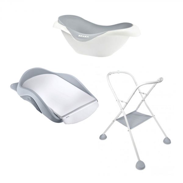 Baignoire bébé camélé'o minéral light mist + support + plan à langer