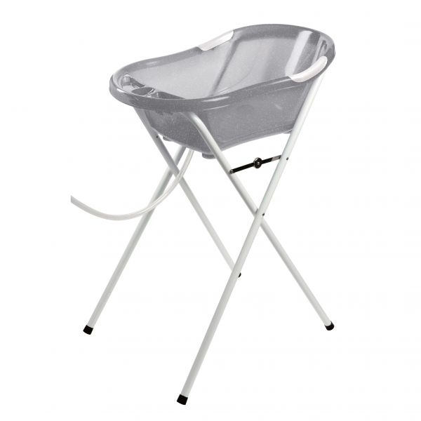 Dbb Remond Baignoire Bebe Grise Pailletee Avec Vidange Support A Pied Made In Bebe