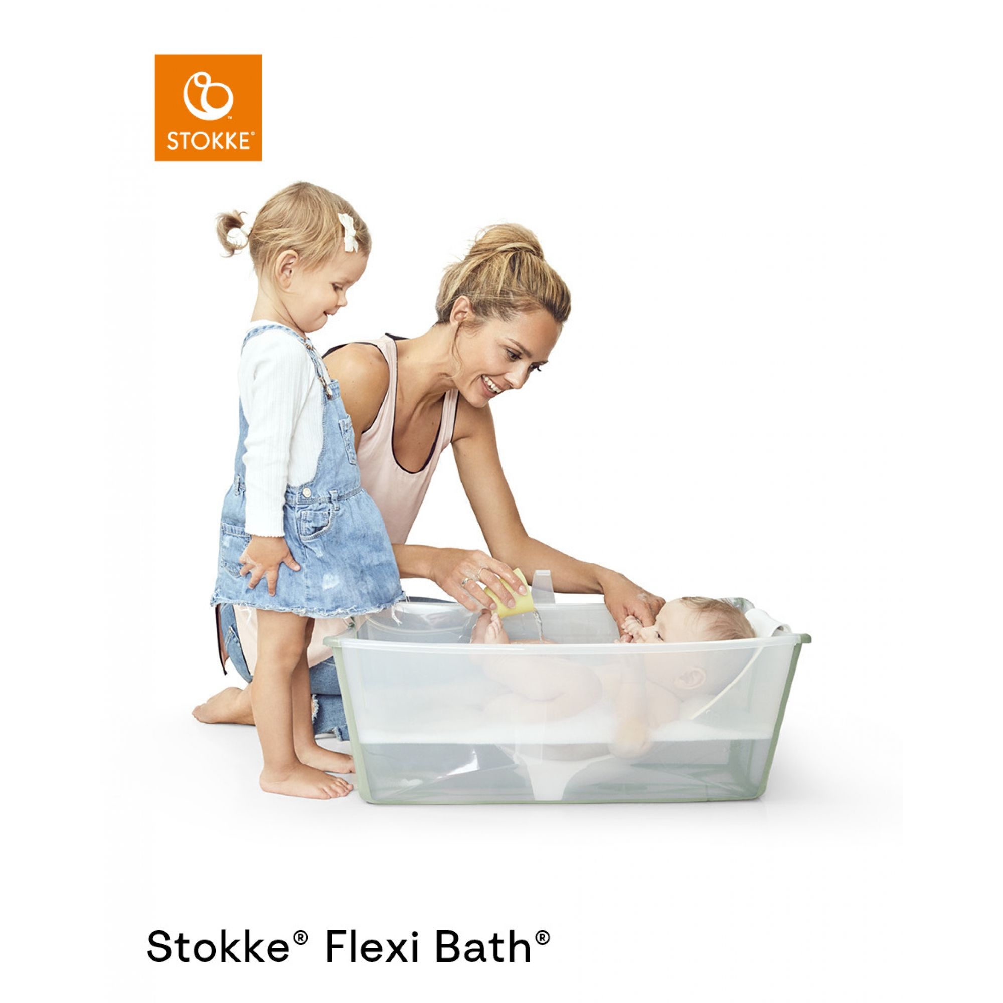 Baignoire Flexi Bath XL verte + transat de bain - Made in Bébé