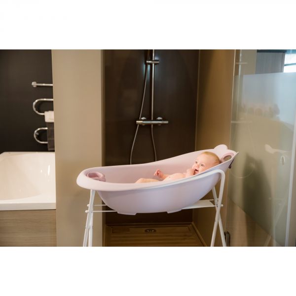 Baignoire Ourson Rose pastel + support de baignoire