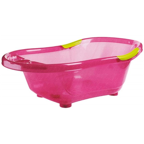 Baignoire bébé avec vidange Rose pailletée