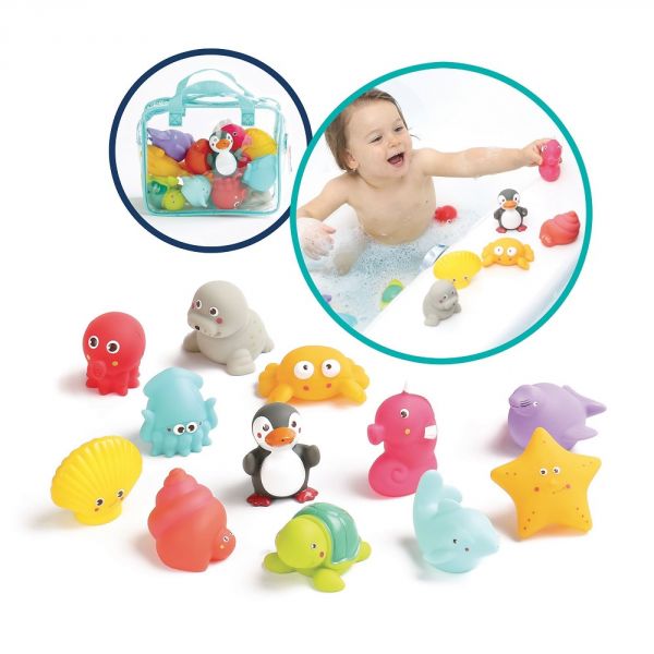 Jouets de bain aspergeurs 12 animaux de la mer