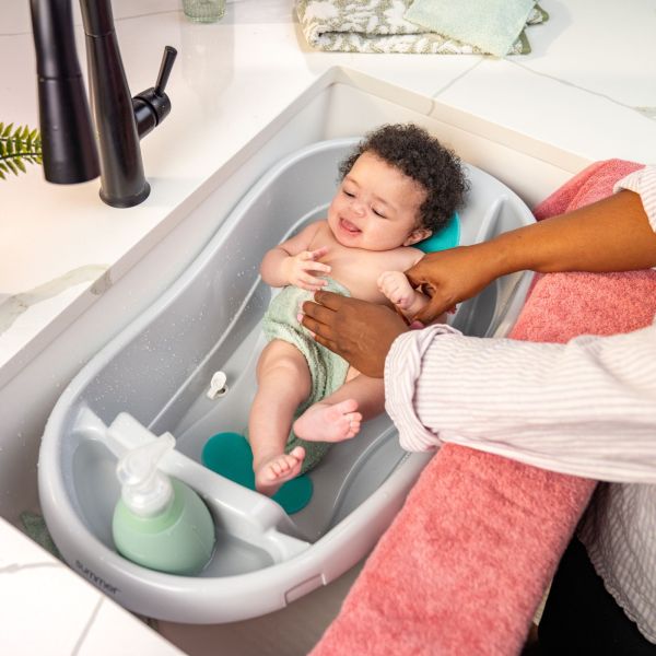 Baignoire bébé, extra-large avec portage en tissu doux