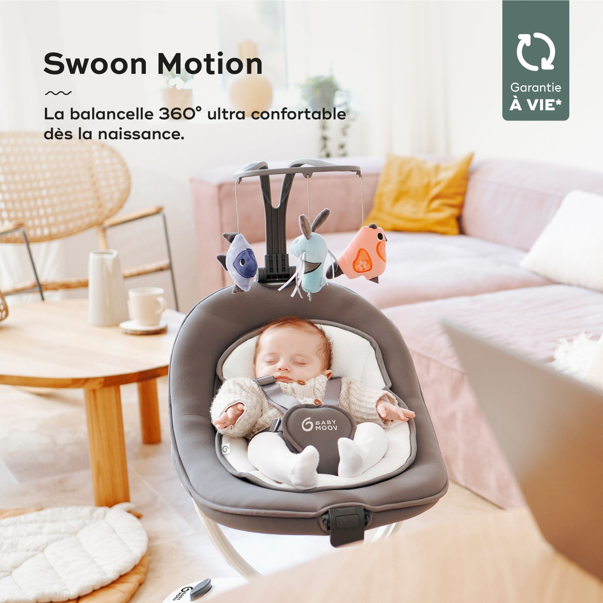Babymoov Balancelle Swoon Motion - Terracotta - Transat Babymoov sur  L'Armoire de Bébé