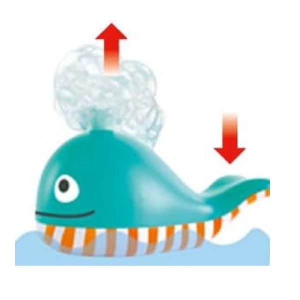 Baleine de bain moussante flottante bleue à bulles