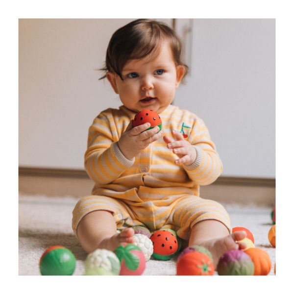 Lot de 3 balles sensorielles bébé Salade de Fruits