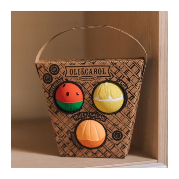 Lot de 3 balles sensorielles bébé Salade de Fruits