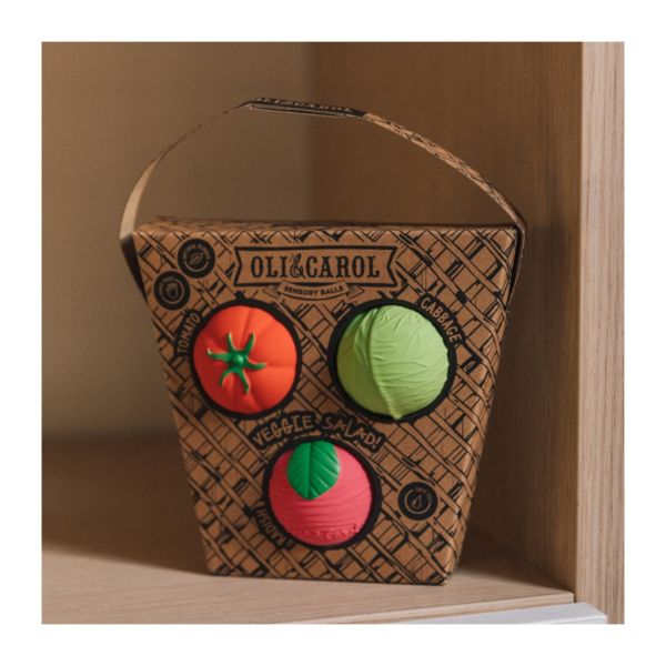 Lot de 3 balles sensorielles bébé Salade de Légumes