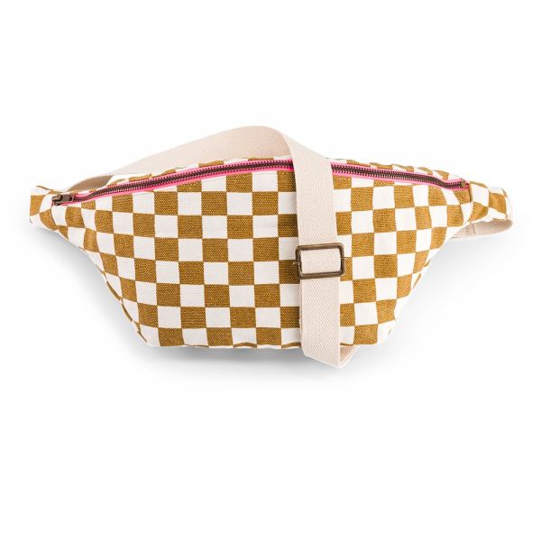 Sac banane Damier Washed et Caramel