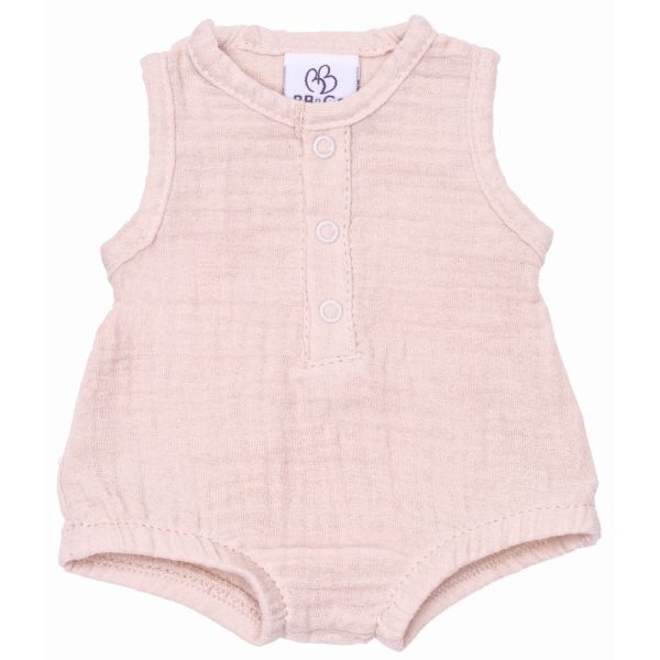 Barboteuse boutonnée biscuit pour poupée 34 à 37 cm