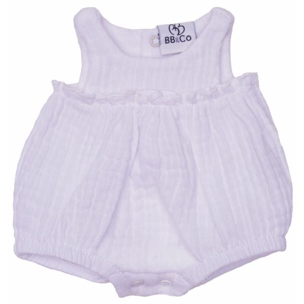 Barboteuse froufrou blanc pour poupée 34 à 37 cm