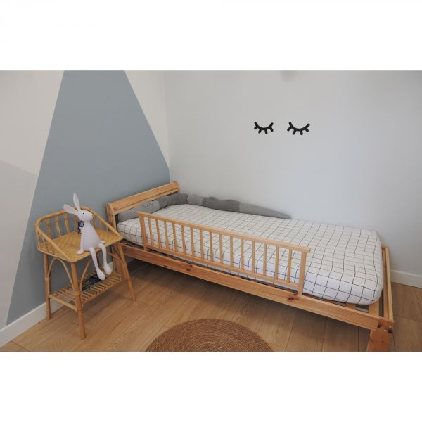 Barrière de lit enfant bois 35 x 127 cm Audrey Bois brut