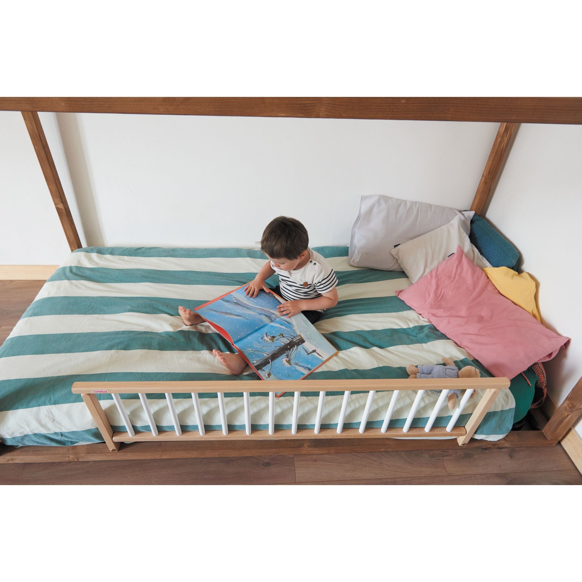 Barrière de lit bébé universelle en bois