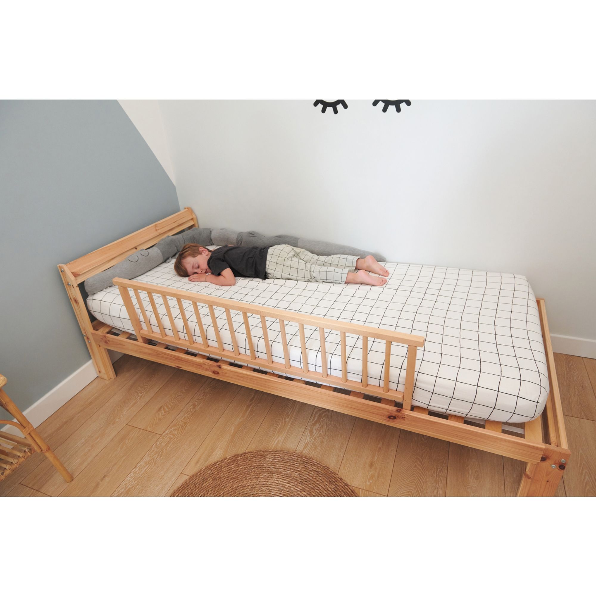 Barrière de lit enfant bois 35 x 127 cm Audrey Vernis naturel - Made in Bébé