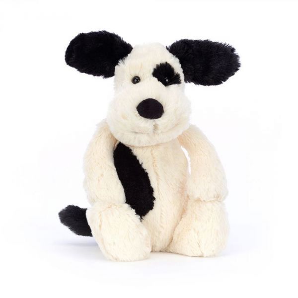Peluche Chiot Puppy Noir et Crème - 31 cm