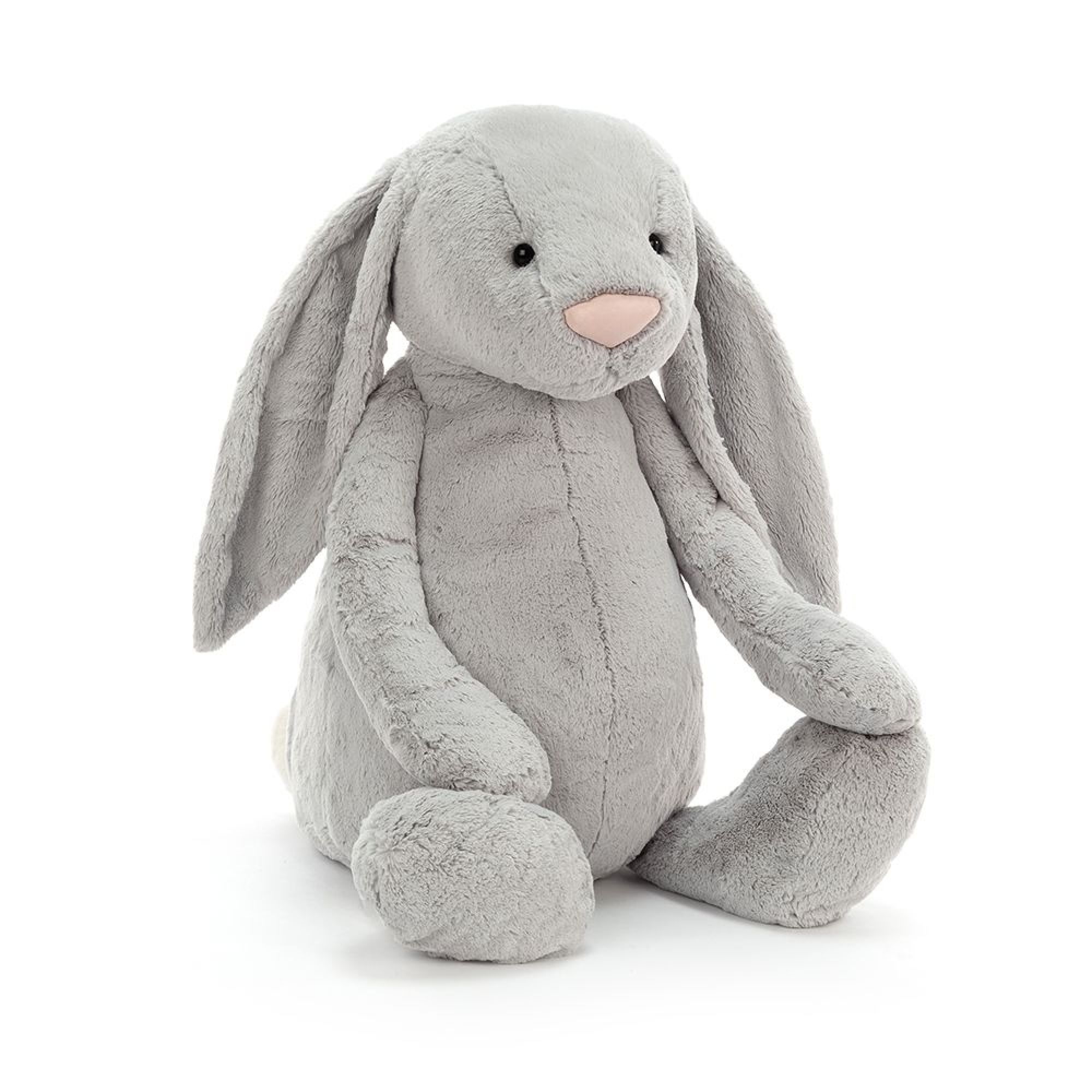 Peluche Lapin Géante Bashful Gris - 108 cm - Made in Bébé