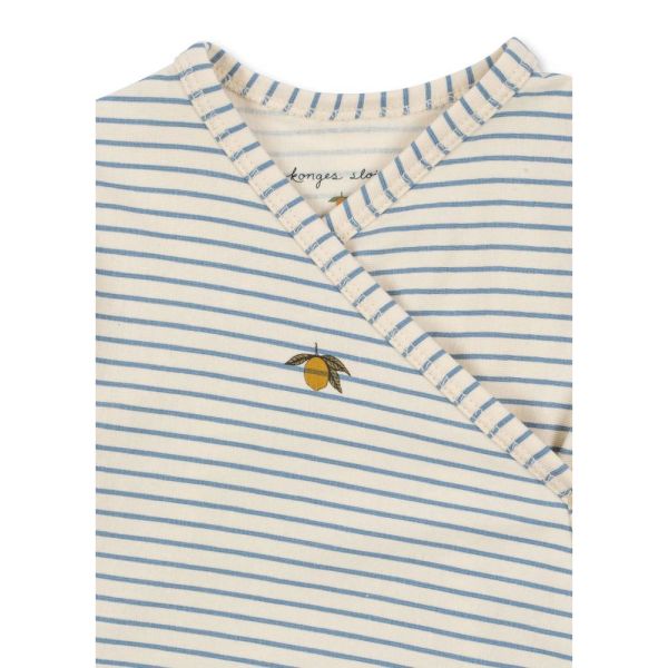 Grenouillère coton 3 mois Stripe Blue