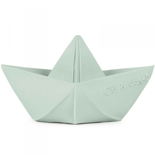 Anneau de dentition Jouet de bain Bateau Origami Menthe