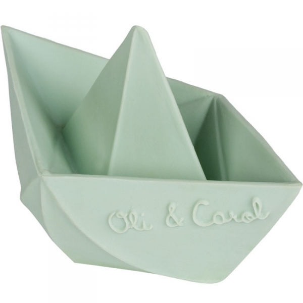 Anneau de dentition Jouet de bain Bateau Origami Menthe