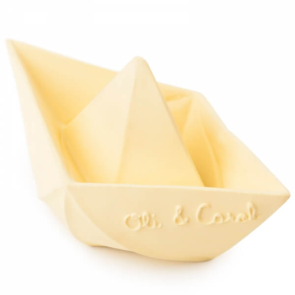 Anneau de dentition Jouet de bain Bateau Origami Vanille