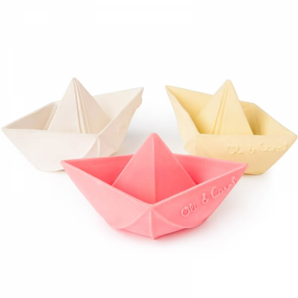 Anneau de dentition Jouet de bain Bateau Origami Vanille