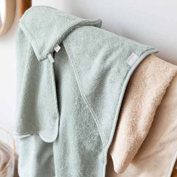 Cape de bain bébé 75x75 cm Terry Vert célandon