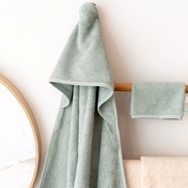 Cape de bain bébé 75x75 cm Terry Vert célandon