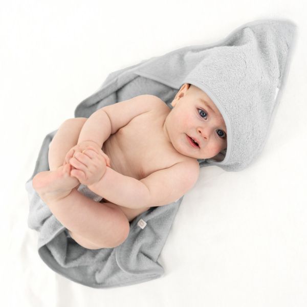 Cape de bain bébé 75x75 cm Terry Gris