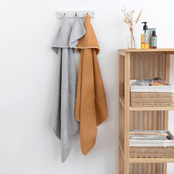 Cape de bain bébé 75x75 cm Terry Gris