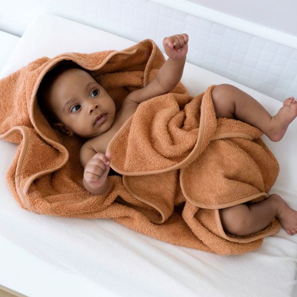 Cape de bain bébé 75x75 cm Color Abricot