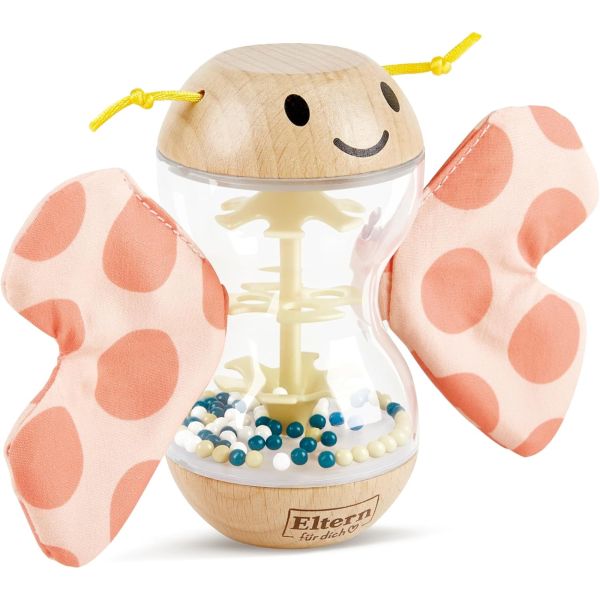 Hochet bâton de pluie papillon rose