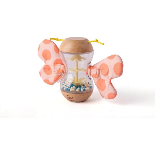 Hochet bâton de pluie papillon rose