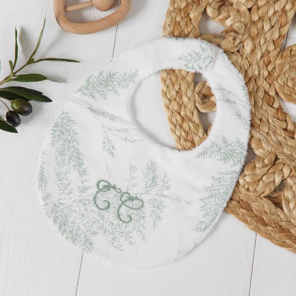 Bavoir bébé imprimé Feuillage T1 Vert