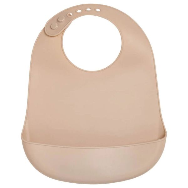 Bavoir en silicone avec récupérateur - Noisette