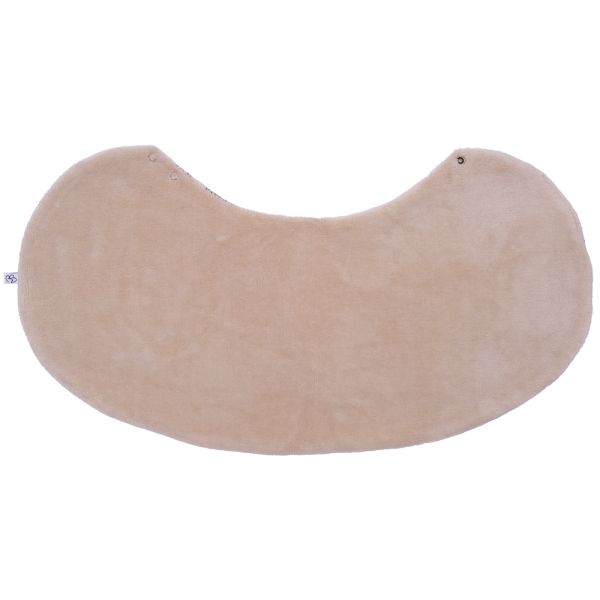 Bavoir 2 en 1 bi-matière (poncho/ épaule) fleurs/ biscuit