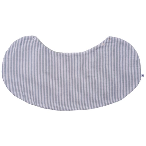 Bavoir 2 en 1 bi-matière (poncho/ épaule) rayé vert de gris