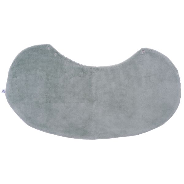 Bavoir 2 en 1 bi-matière (poncho/ épaule) rayé vert de gris